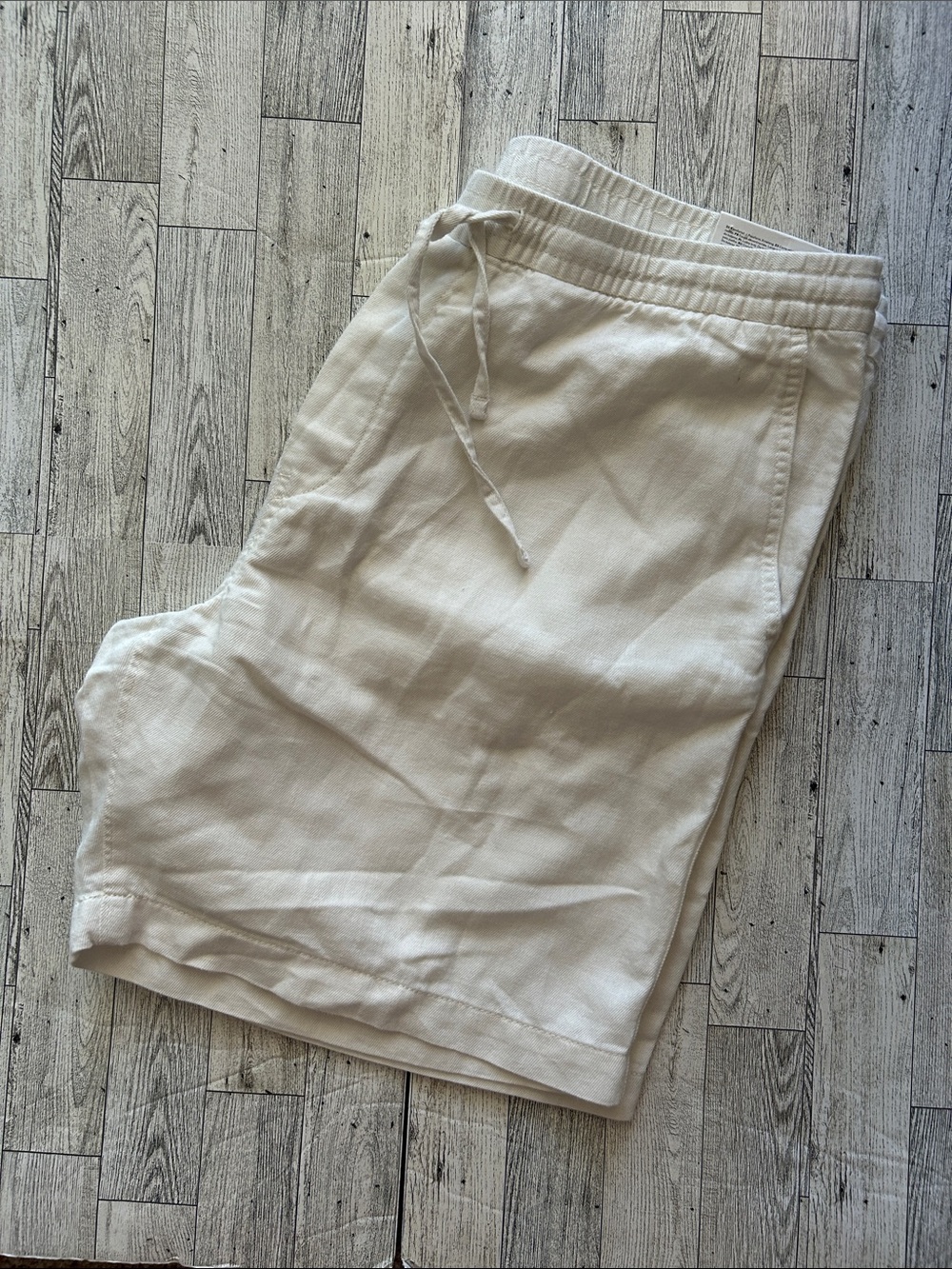 H&M Linen-Blend Drawstring Shorts L